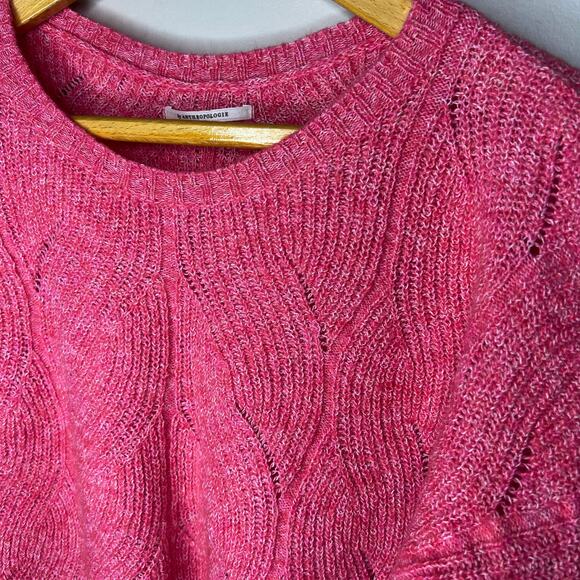 Anthropologie Pink Crew Neck Sweater - Picture 2 of 8